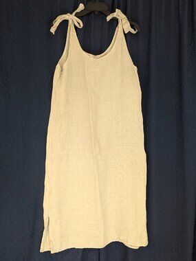 Valentina Naldi Cream Linen Dress, Size Large